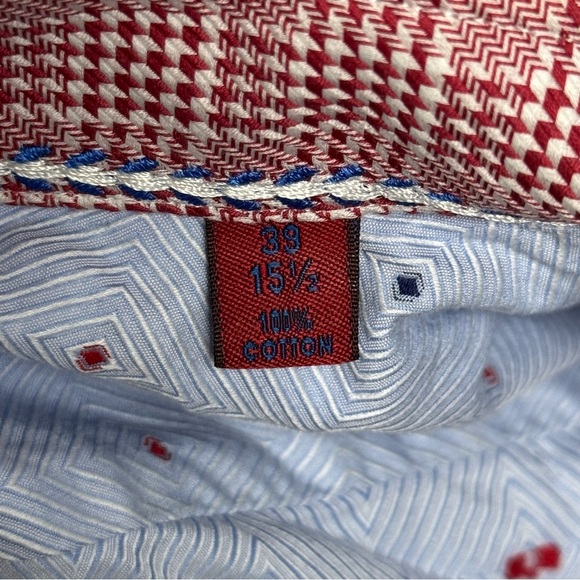 Robert Graham Blue and Red Dress Shirt Mens Size 39/15.5 - Picture 4 of 6